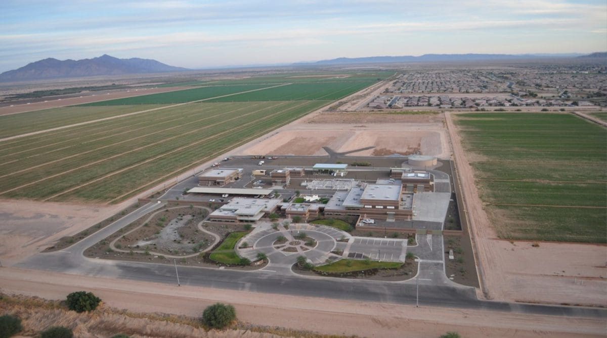 Arial view of AkChin Indian community water and wastewater project