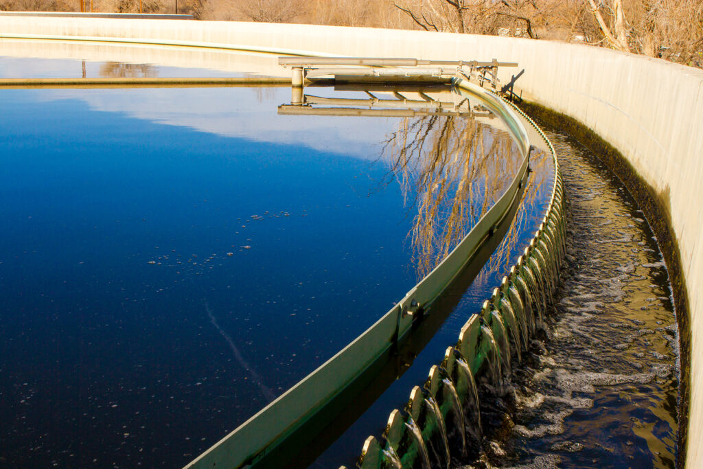 water utility facility at dusk, representing carollo's operational resilience work.