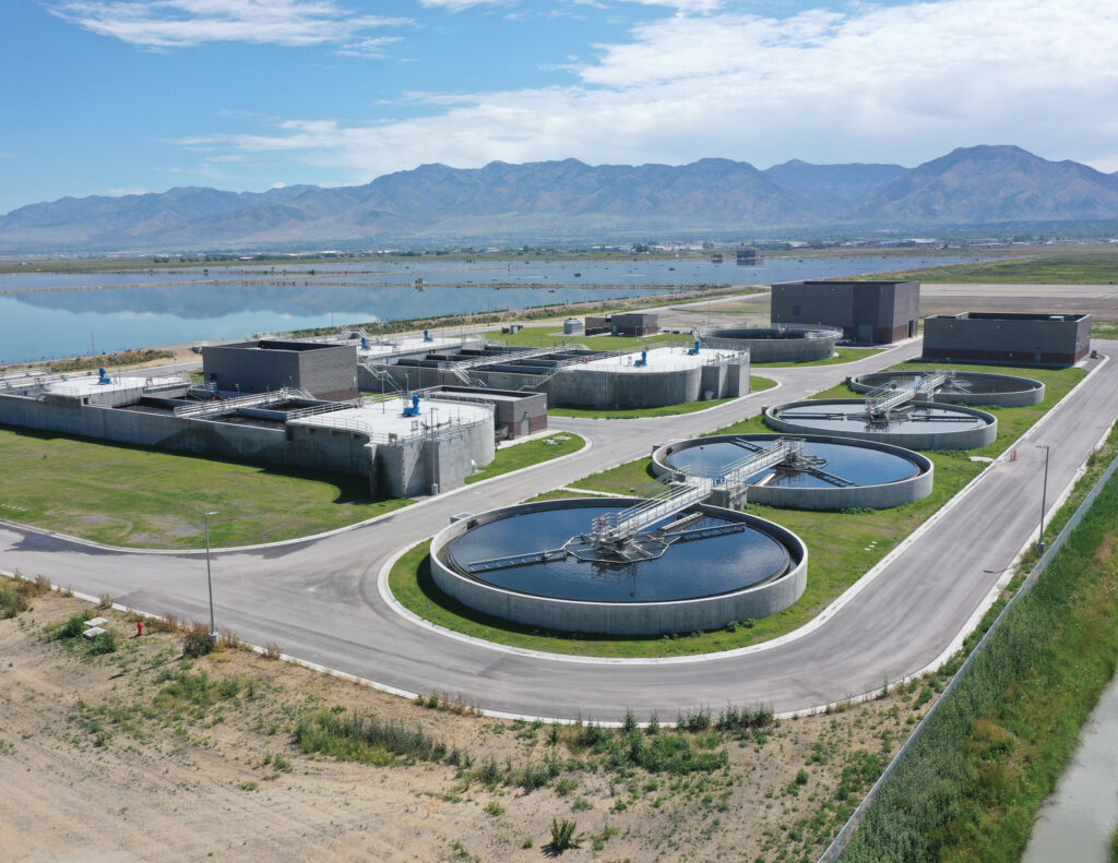 aerial photo of the Logan, Utah process intensification water treatment plant