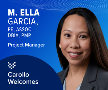 Headshot of Ella Garcia, water infrastructure expert, and Carollo's new project manager out of the Washington D.C. office.